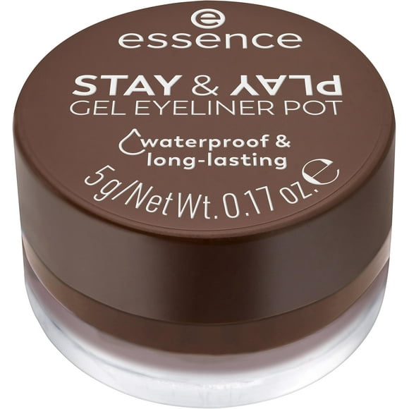 essence | Stay & Play Gel Eyeliner Pot | Waterproof, Long Lasting, Highly Pigmented | Vegan & Cruelty Free (02 | Brown)
