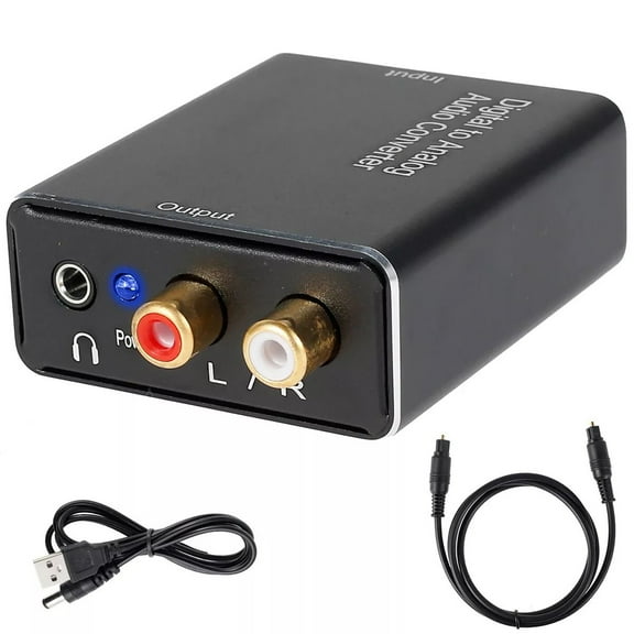 Digital-to-Analog Audio Converter RCA and 3.5mm Output for TV and Home Theater Systems