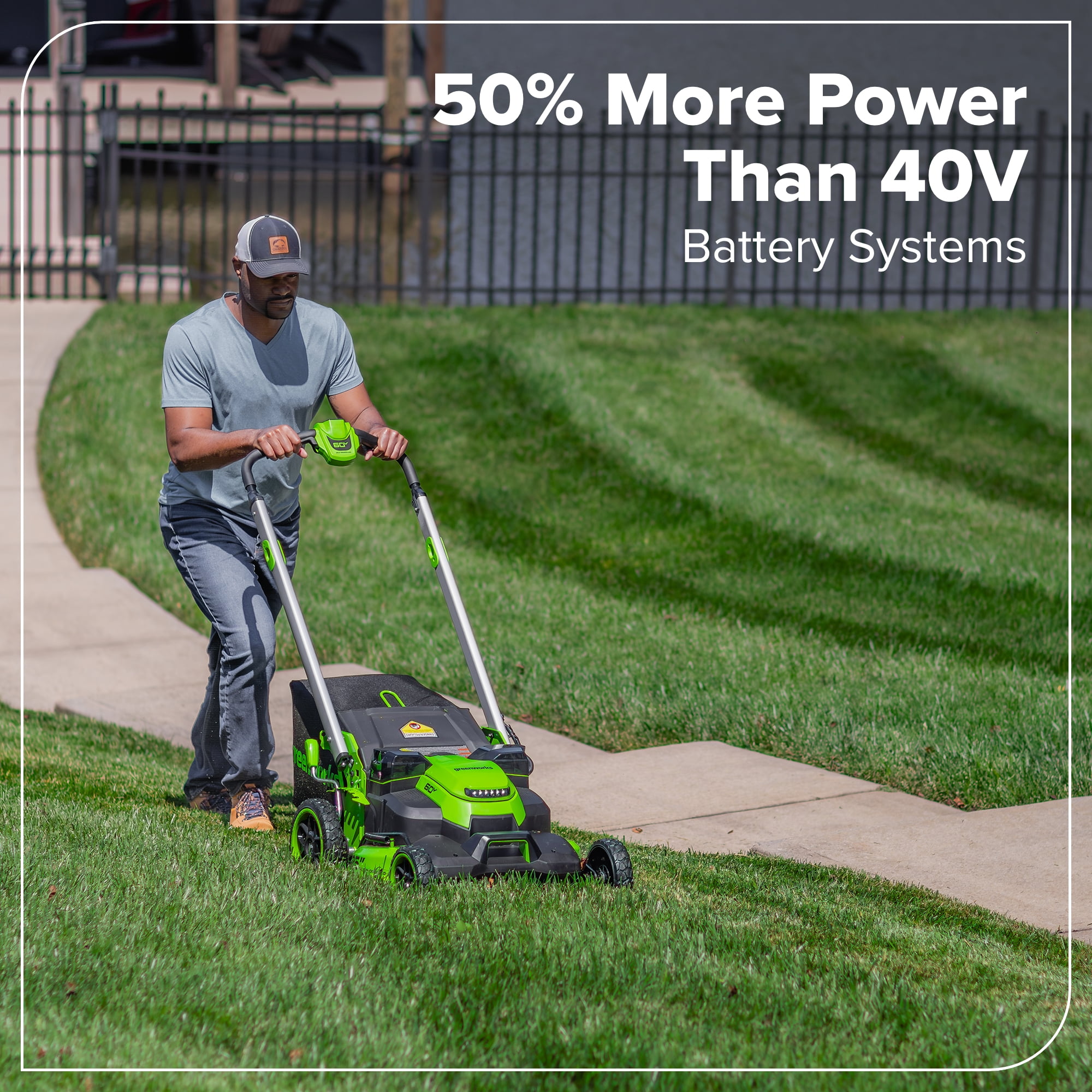 Greenworks 60V 25" Self-Propelled Lawn Mower with (2) 4.0 Ah Batteries & Rapid Charger 2546002