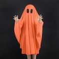 thumbnail image 3 of Wuxian Boys Girls Halloween Clothing Robe Cute Funny Print Solid Color Ankle-Length Fancy Party Dress Up Robe Hooded Coat,Orange,7-8 Years, 3 of 8