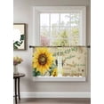 thumbnail image 2 of Sheer Curtains 45 Inch Length 2 Panels Set for Kitchen, Vintage Sunflower Semi Sheer Curtains for Windows, Pastoral Floral Retro Art Watercolor Voile Window Treatments Rod Pocket Curtain, 2 of 7