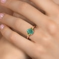 thumbnail image 4 of Gem Stone King 18K Rose Gold Plated Silver Green Malachite and Yellow Citrine Engagement Ring for Women | 3.01 Cttw | Oval 9X7MM | Gemstone Birthstone | Size 9, 4 of 6