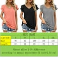 thumbnail image 6 of TEMOFON Women Summer T Shirts Fashion Ruffle Sleeve Tops Casual V Neck Shirts Loose Fit Tunic Tops Trendy Solid Bluegrey Tshirts for Women, 6 of 6