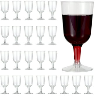 Efavormart 100 Pcs - Clear 5oz Disposable Plastic Wine Glass - Crystal  Collection - Walmart.com