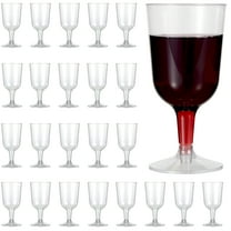 MATANA Clear Plastic Wine Glasses with Stem for Parties (6oz), BPA Free & Reusable, 48 Count