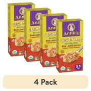 (4 pack) Annie's Vegan Mac, Red Lentil Spirals with Sweet Potato Pumpkin Sauce, 5.5 oz