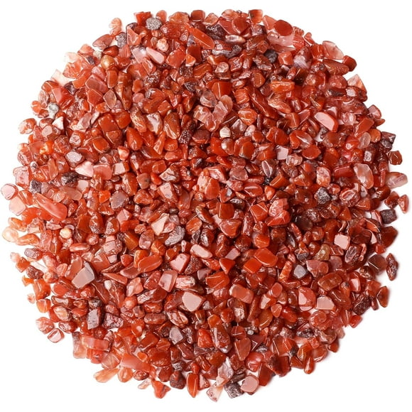 ORUYROP Carnelian Crystals Chip Bulk Decorative Rocks Aquarium Gravel Bulk Rocks Gravel for Plants Terrarium Supplies Fish Tank Gravel Pebbles Vase Filler 0.45 lbs