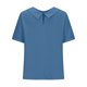 thumbnail image 5 of Mujeres de Verano Tops Suelto Ajuste Sólido de Lino Solapa Muñeca Cuello, Linda Camisa Casual para las Vacaciones en la Playa, 5 of 6
