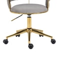 thumbnail image 4 of Swivel Office Desk Chair with Upholstered Seat Cushion, Adjustable Height Computer Chair, Modern Vanity Chair, Task Chair for Home, Office， Gray, 4 of 7