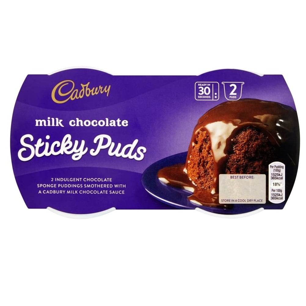 Cadbury Milk Chocolate Sticky Puds (2 x 95g)