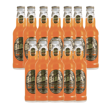 Hank's Genuine Gourmet Orange Cream Soda, 12 fl oz Bottles – Premium Craft Soda with Citrus, Creamy Flavor – Nostalgic Creamsicle Taste, Pack of 12