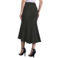 thumbnail image 3 of INSPIRE CHIC Women's Denim Washed Fishtail High Waist Raw Hem Fashion Casual with Pockets Midi Skirts L Black, 3 of 6