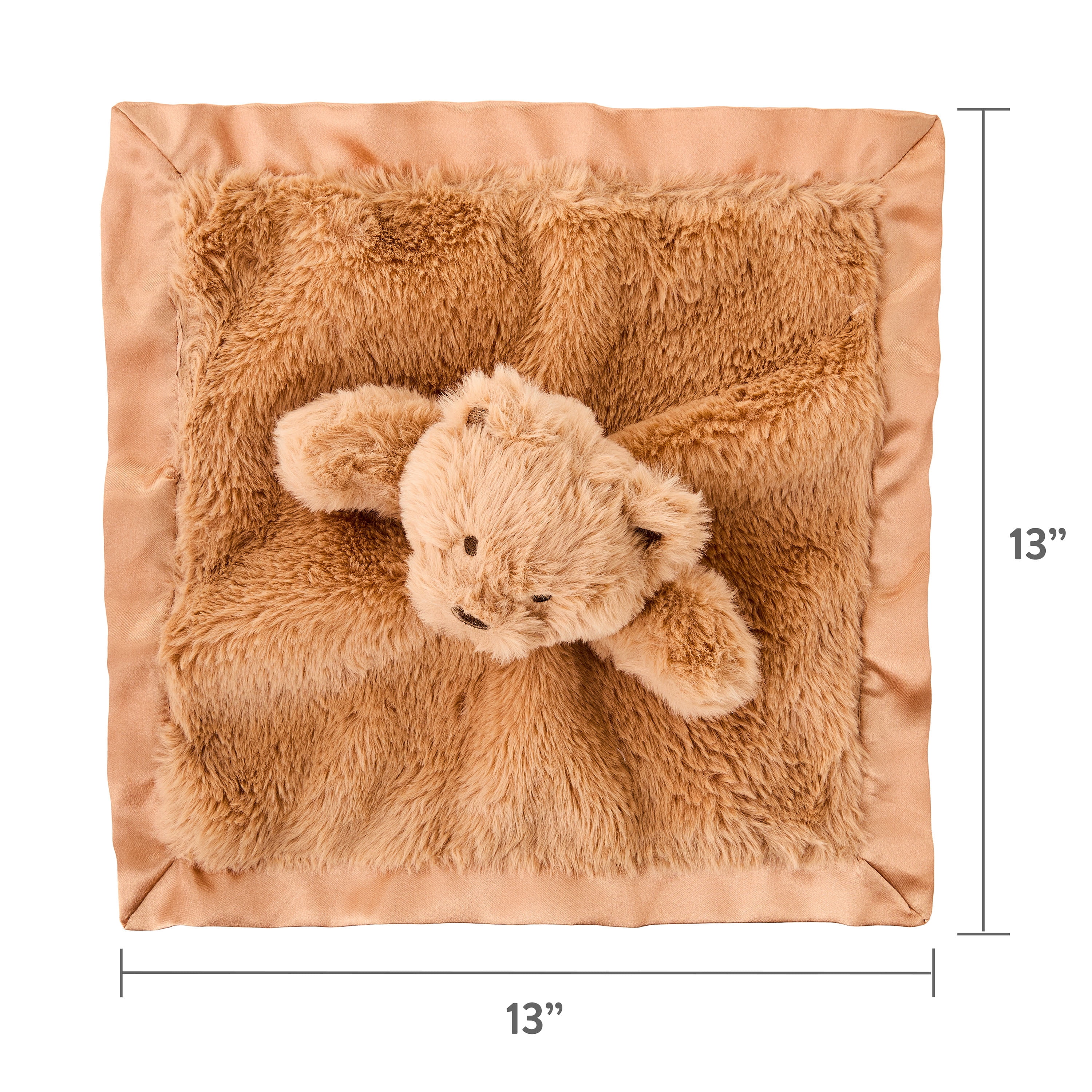 Parents Choice Bear Lovey Security Blanket, Brown, 13 x 13