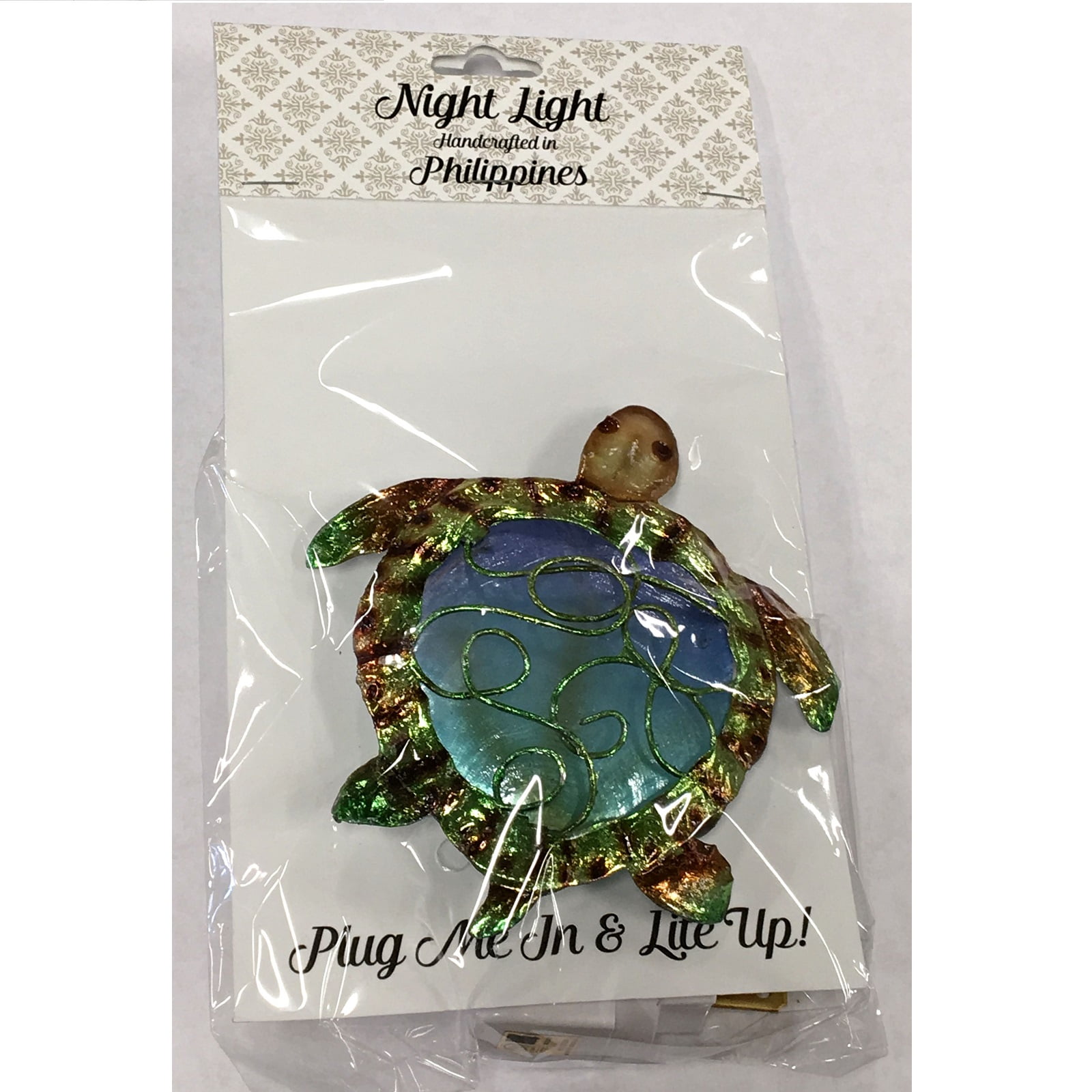 Capiz Sea Turtle Plug In Night Light Decoration New