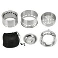 thumbnail image 1 of Camping Stove, Anti Rust Combustion Holes Alcohol Stove Stainless Steel Compact With Storage Bag For Outdoor Round,High Feet, 1 of 8