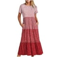 thumbnail image 2 of Mefallenssiah Robe Imprimée à Manches Courtes et Col Rond pour Femmes, 2 of 5