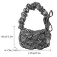 thumbnail image 2 of Bolso bandolera de nailon para mujer, plisado, a la moda, con cremallera, minibolso en la nube, bolsos de mano (gris), 2 of 7