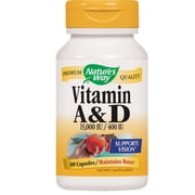 Nature's Way Vitamin A and D Capsules, 100 Ct