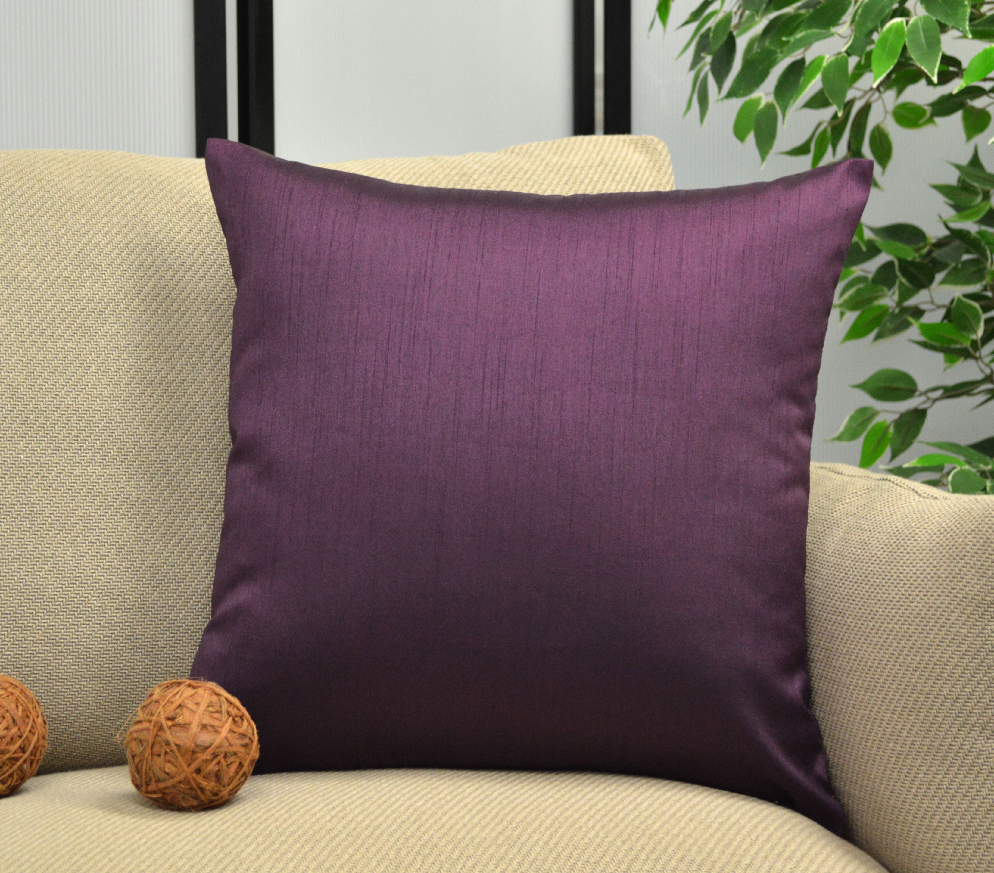 Aiking Home Solid Faux Silk Decorative Throw Pillow COVER 20 by 20