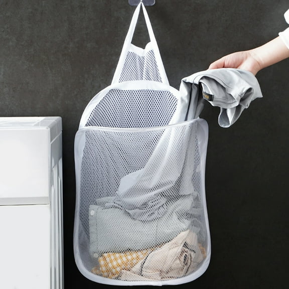 Openpig Mesh Collapsible Small Wall Laundry Baskets, Hanging Laundry Hamper for Hotel, University Dormitory Use
