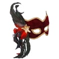 thumbnail image 2 of Venetian Burgundy Velvet Feathered Mardi Gras Mask Adult, 2 of 2
