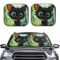 thumbnail image 2 of Honeii Cute Big-Eyed Black Cat Print Foldable Car Sun Shade for Windshield, 2-Piece UV Protection Shade, Protects Car Interior, Ideal for Cars, Trucks, SUVs-Large, 2 of 6