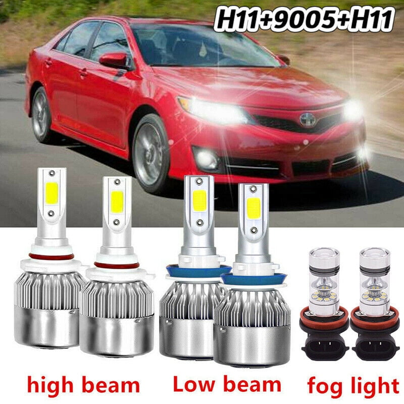 For Toyota Camry 2007-2014 6000K LED Headlight Fog Light Bulbs Combo Kit MN 
