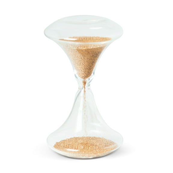 Hand Blown, Electroplated Bead 1 Minute Sand Timer, Gold