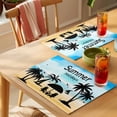 thumbnail image 4 of Palm Trees Silhouette Placemats Set of 12 Summer Coastal Vacation Place Mats Indoor Wipeable Table Mats Washable Cloth Dining Table Placemats for Kitchen Holiday Party Home Decor 13x19 Inch, 4 of 9
