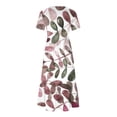 thumbnail image 3 of Vestido de Manga Corta para Mujeres Vestido de Verano de Cuello Redondo Impreso, Poliéster de Tamaño Verdadero Diario Y Vestido de Fiesta, 3 of 4