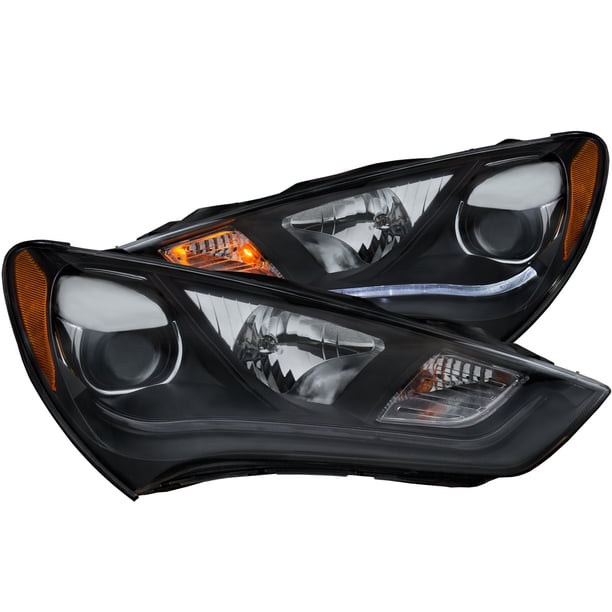 ANZO 2013-2015 Hyundai Genesis Projector Headlights w/ Plank Style ...