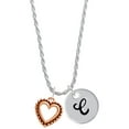 thumbnail image 1 of Delight Jewelry Rose Goldtone Open Heart Silvertone Script Initial Disc - C - Charm Necklace, 20"+3", 1 of 4