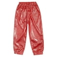 thumbnail image 3 of Manyakai Boys Girls Shiny Metallic Dance Pants Leggings Glittery Trousers Bell Bottoms Jazz Hip Hop Red 130, 3 of 4