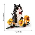 thumbnail image 6 of Honchoes Tuxedo Cat Sunflower Building Blocks Set Compatible with Lego Flowers Animal Decor Gift for Adults Boys Girls, 6 of 6