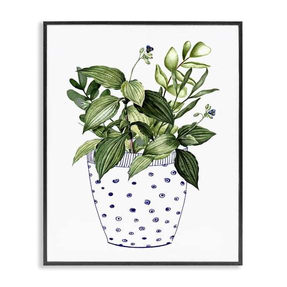 Stupell Industries Scandinavian Modern Potted Plant Black Framed Giclee Art, 16 x 20, by Karen Smith