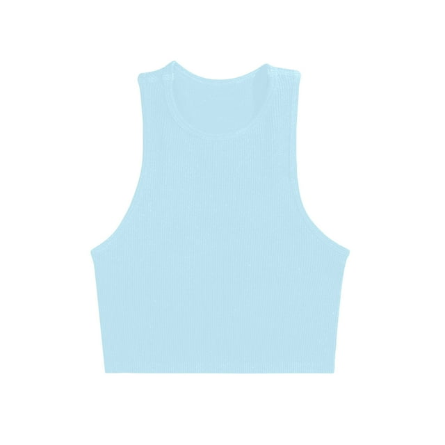 Dagugfen Ribbed Tank Tops for Women Knit Lightweight Stretch Comfy Round Neck Workout Tops for Yoga Pilates