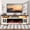 White&Brown/Crystal Fireplace, variant on HARIPUL 70" Fireplace TV Stand for TVs Up to 80" with 36" Electric Fireplace, Entertainment Center with Led Light TV Consoles for Living Room, Firewood