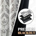 thumbnail image 3 of Blackout Curtains 84 Inches Long Grey Damask Medallion Window Curtains for Bedroom Grommet Thermal Insulated Drapes for Living Room Vintage Luxury Window Treatments Set 2 Panels, 3 of 10