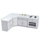 thumbnail image 1 of Set de cocina en miniatura blanco a escala 1:12 hecho a mano en madera, 1 of 2