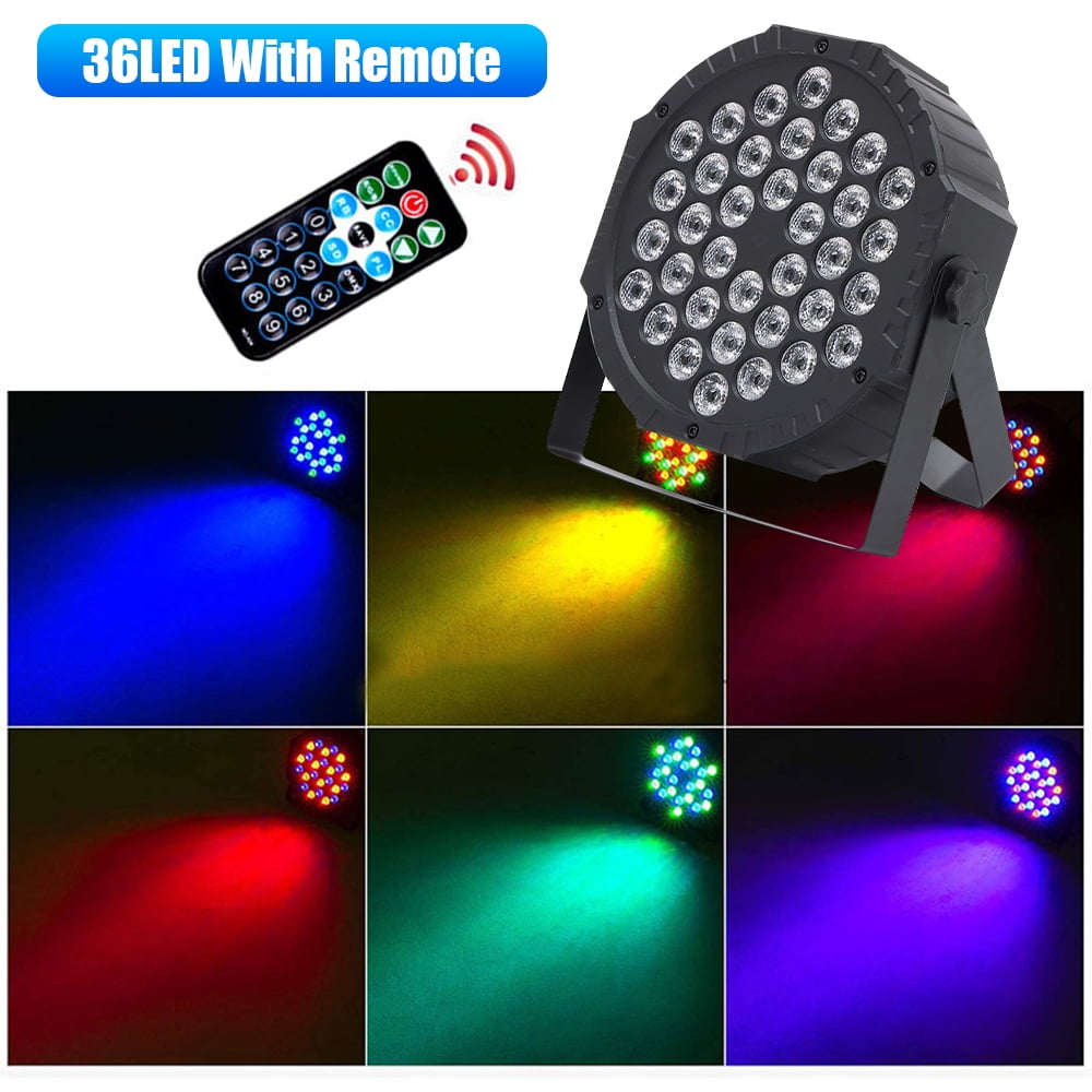 Stage Lights,DFITO 36 LED Light RGB Party Lights Uplights with Sound Activated Remote DMX Control for Disco Dance Wedding Club Christmas Birthday Music Party Stage Lighting