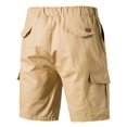thumbnail image 2 of Mens Cargo Short Lightweight Ripstop Stretch,Slim-Fit Flat-Front Comfort Draw-string Authentics Classic Outdoor Shorts with Side Pockets S-2XL Khaki, 2 of 7