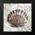 thumbnail image 2 of Tre Sorelle Studios 20x20 Black Modern Framed Museum Art Print Titled - Gray Gold Chevron Scallop Shell, 2 of 5