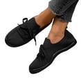 thumbnail image 4 of uvwlwu Women's Casual On Shoes Breathable Mesh Lace Up Flat Comfortable Walking Shoes For Daily Wear Fashion Sneakers(Black,9), 4 of 9