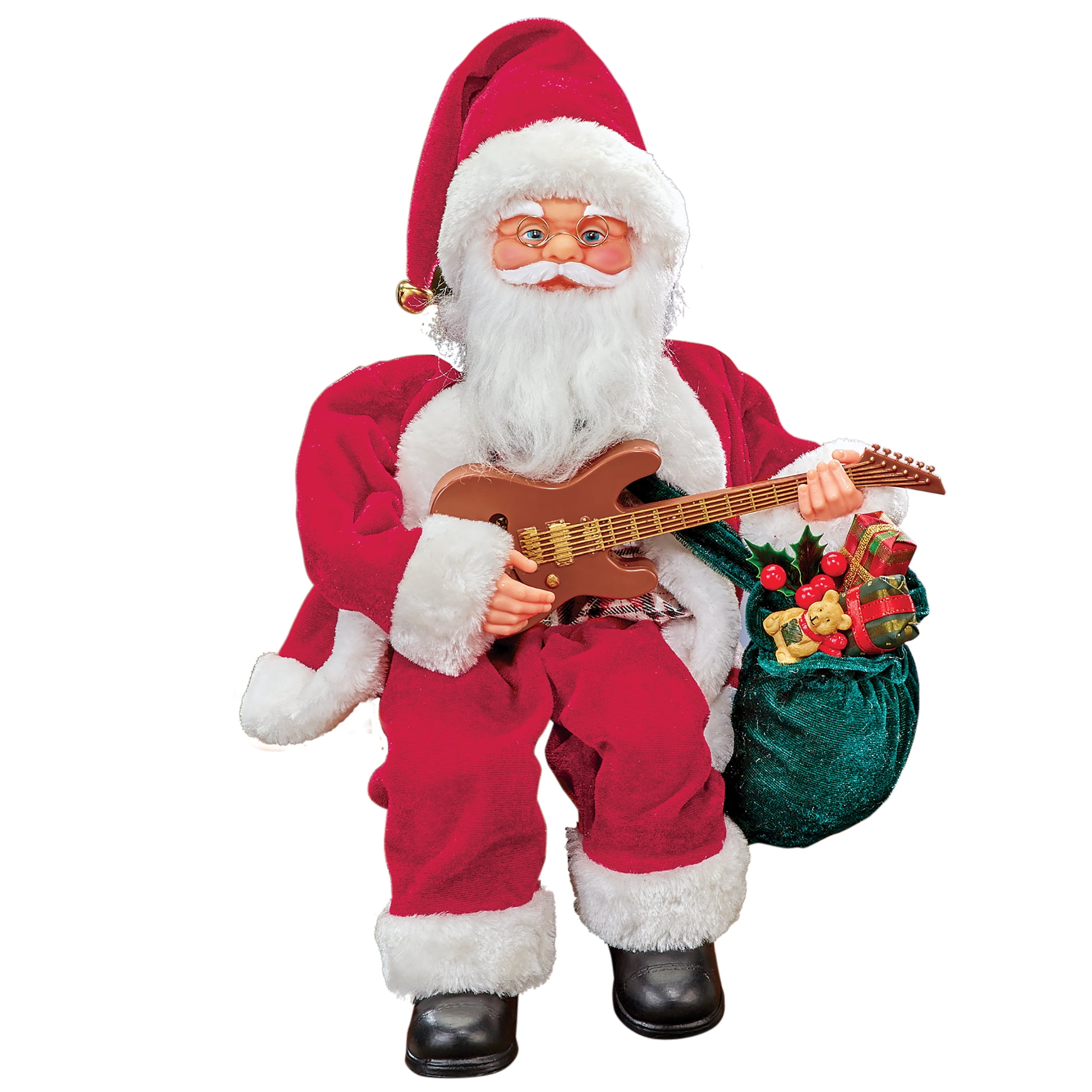 Collections Etc Musical Animated Santa Claus Playing Guitar Figurine - Collections Etc Musical Animated Santa Claus Playing Guitar Figurine -