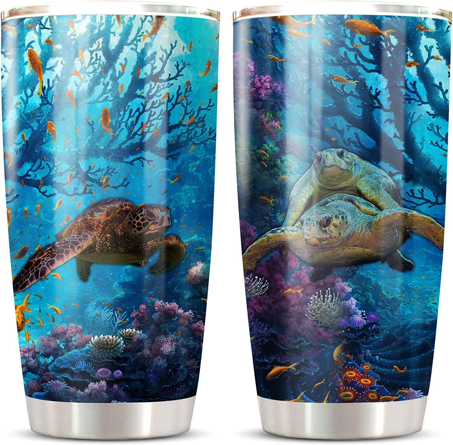 Athenstics Sea Turtle Gifts For Women - Undersea Turtle Tumblr 20 Oz ,  Stainless Steel Turtle , Thermos Cups For Hot And Cold Drinks ,Turtle  Coffee Cup , Turtle Beach Mlg - Walmart.com