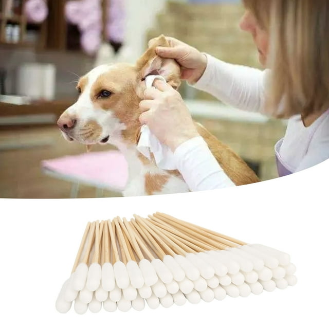 Bastoncillos De Algodón Para Orejas De Perro, Hisopos De Algodón De Limpieza, 100 Unidades, Palo De Bambú Para Eliminación De Suciedad Para El Hogar Para Gatos