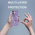 thumbnail image 4 of for iPhone 16 Bling Crystal Diamonds Rhinestone Bumper Cover, [Compatible with MagSafe] Glitter Sparkle Bling Luxury Shiny Cute TPU Cover Case for 16 KZ-Purple, 4 of 12