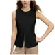 thumbnail image 2 of Blusa de poliéster para mujer, sin mangas, sin capucha, informal, de verano, con cuello redondo, lisa, cómoda, regular e informal, 2 of 4