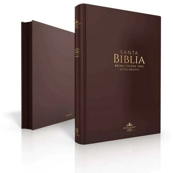 Biblia RVR 1960 Letra Grande Tamaño Manual Símil Piel Café Oscuro con Cierre