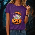 thumbnail image 2 of NOLDARES Halloween Shirts for Women Spooky Season Tshirt Cute Halloween Ghost Tee Fall Casual Short Sleeve Tops(Purple,L), 2 of 8